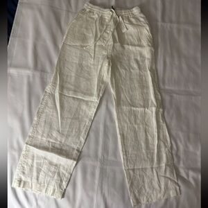 NWT Banana Republic European Flax White 100% Linen Pants